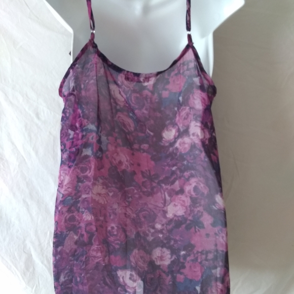 Purple roses sheer tank blouse - Picture 10 of 10